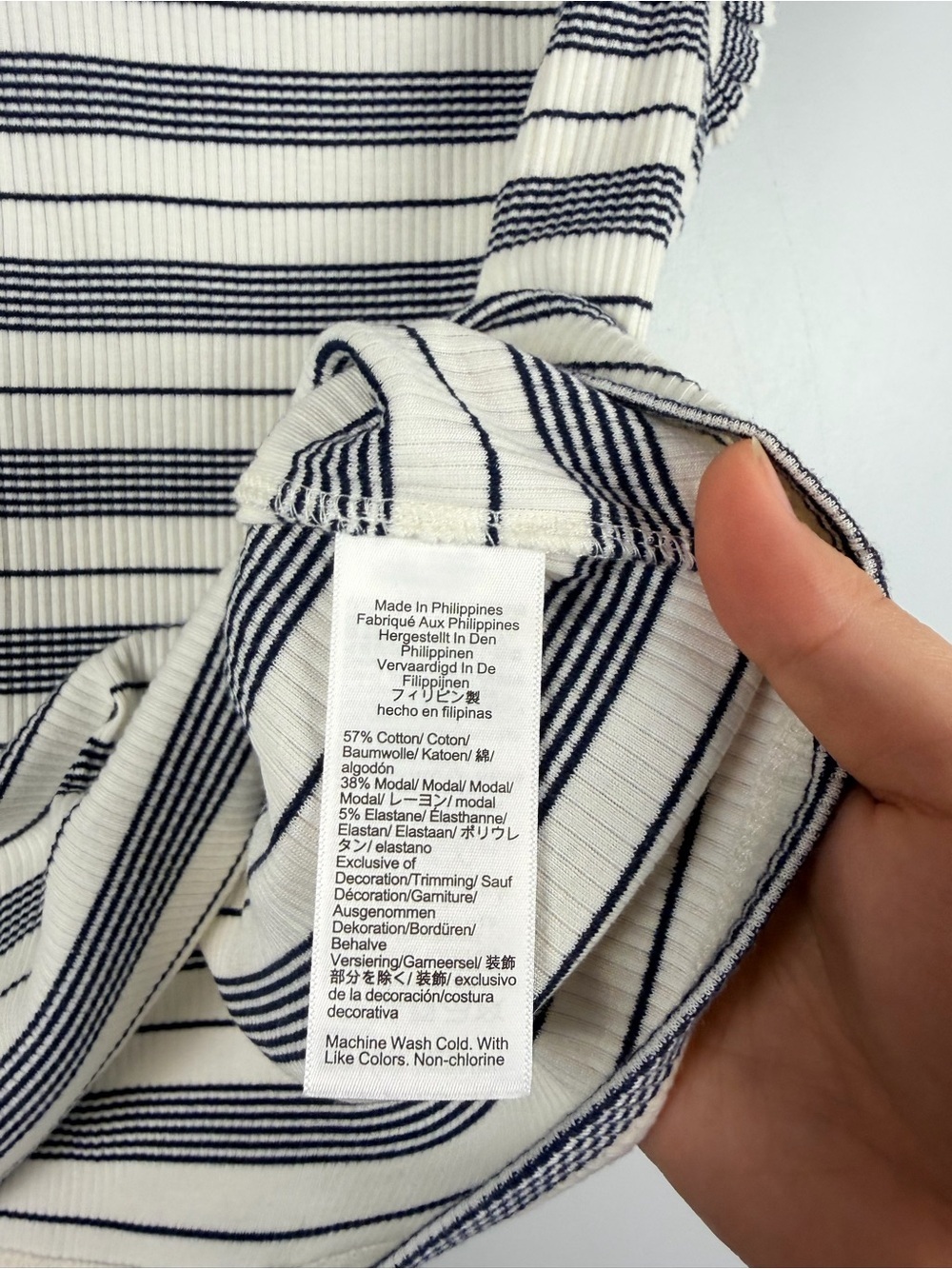 J. Crew Ruffle Sleeve Stripe Ribbed top size medium - Picture 3 of 6